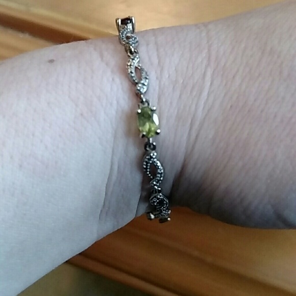 Multi gem gold plated silver bracelet - Picture 2 of 4